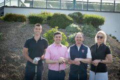 no repro fee: 2025 LIMERICK CHAMBER GOLF CLASSIC which took place on the 22nd May in Limerick Golf Club, Ballysheedy, sponsored by Flynn/ Construction Managers and Contractors. From Left to Right: Noel Gavin, Conor Richardson, James Hayes and Laura Comber representing EY.