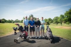 no repro fee: 2025 LIMERICK CHAMBER GOLF CLASSIC which took place on the 22nd May in Limerick Golf Club, Ballysheedy, sponsored by Flynn/ Construction Managers and Contractors. From Left to Right: Dylan Bourke, Jeffery Purcell, William Ridden, Barry Dorgan representing Edward Lifesciences.