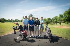 no repro fee: 2025 LIMERICK CHAMBER GOLF CLASSIC which took place on the 22nd May in Limerick Golf Club, Ballysheedy, sponsored by Flynn/ Construction Managers and Contractors. From Left to Right: Dylan Bourke, Jeffery Purcell, William Ridden, Barry Dorgan representing Edward Lifesciences.