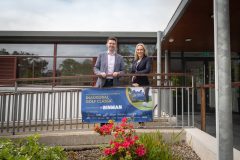 no repro fee: Limerick Chamber Inaugural Golf Classic which was sponsored by Mr Binman and held in the Limerick Golf Course on 11th May.  From left to right: Ian Cleary - Mr Binman / Sponsor, Dee Ryan - CEO Limerick Chamber.