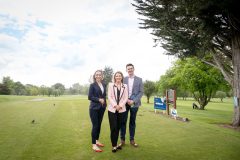 no repro fee: Limerick Chamber Inaugural Golf Classic which was sponsored by Mr Binman and held in the Limerick Golf Course on 11th May.  From left to right:  Dee Ryan - CEO Limerick Chamber. Miriam O’Connor - President Limerick Chamber, Ian Cleary - Mr Binman / Sponsor,