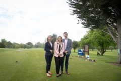 no repro fee: Limerick Chamber Inaugural Golf Classic which was sponsored by Mr Binman and held in the Limerick Golf Course on 11th May.  From left to right:  Dee Ryan - CEO Limerick Chamber. Miriam O’Connor - President Limerick Chamber, Ian Cleary - Mr Binman / Sponsor,