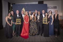 From left to Right: Priya Mishra, Elaine Joyce, Paul Hackett, Tom Creadon,  Miriam O’Connor - President Limerick Chamber., Paul Kiely,  Aoife Fitzgerald, Tomás McElligott, Rajesh Biddala, John Shaw, Shabdlita Sakarde, Helene Dingreville all from Carelon / Overall Award Winner, Dee Ryan - CEO Limerick Chamber.