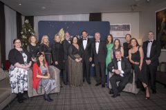 left to right - Noranne McDermott Yvonne O’Keffee, Niamh Condon, Attracta Mulryan Noel Gavin, Catherine Duff all from Northern Trust, An Taoiseach, John Kiely - Limerick Hurling Manger, Ailbhe Ni Mhurchú, Heather Hamilton, Eimear Corridor, Martina Keane, Mike Goode, seated Annmarie O Hara all from Northern Trust and Minister Kieran O Donnell / Sponsor of Best Not for Profit Award