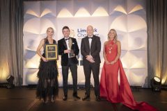 Best Emerging Business Award Winner. From left to right: Dee Ryan - CEO Limerick Chamber, Paul Byrnes - Maverick / Award winner, Gordan Daly - Limerick City and County Council / Award Sponsor, Miriam O’Connor - President Limerick Chamber.