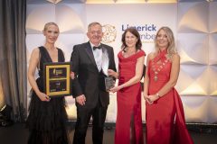 Best Employer: Employee Value Proposition Award Winner. From left to right: Dee Ryan - CEO Limerick Chamber, John Shaw- Carelon  / Award Winners, Mary Considine - The Shannon Airport Group / Award Sponsor, Miriam O’Connor - President Limerick Chamber.