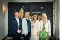 no repro fee: : Limerick Chamber Regional Awards 2023 Business Breakfastwhich was held in The Castletroy Hotel on the 23rd June. From left to right: Alan  Higgins - Ingenium, Lavinia Ryan Duggan - VHI, Leanne Storan -EY, Nandi O’Sullivan - The Shannon Airport Group.