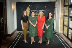 no repro fee: : Limerick Chamber Regional Awards 2023 Business Breakfastwhich was held in The Castletroy Hotel on the 23rd June. From left to right: Jennifer Moore - Richardsons Foods, Elaine Ryan - Clayton Hotel Limerick, Noeen Morris - OBW Technologies, Aisling Nash - Limerick Chamber. .
