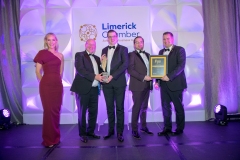 Limerick Chamber  Business Awards which took place on the 18th November in The Strand Hotel -Best Emerging Business Award - From Left to right -Dee Ryan - CEO Limerick Chamber, Dr Pat Daly - LCCC / Award Sponsor, James Power and Kevin O’Flaherty both from Agri Guardian  / Winners, Donal Cantillon - President Limerick Chamber