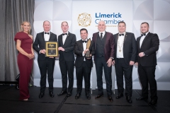 Limerick Chamber Business Awards which took place on the 18th November in The Strand Hotel - Best Customer Experience  - From Left to right   Dee Ryan - CEO Limerick Chamber,Gavin Maloney, Thomas Been and John Kelly all from Adare Manor  / Winners, Liam Hession BDO  / Award Sponsor, Donal Cantillon - President Limerick Chamber,  Liam Ryan - Adare Manor / Winner,