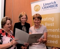 Limerick Chamber 22-8-13 ILIMKitty O\'Brien, CleanWell, Shannon, Sarah Ryan, Solicitor and Betty McLoughlin, attending the Peninsula Business Lunch at the Clarion Hotel.Picture Brendan Gleeson