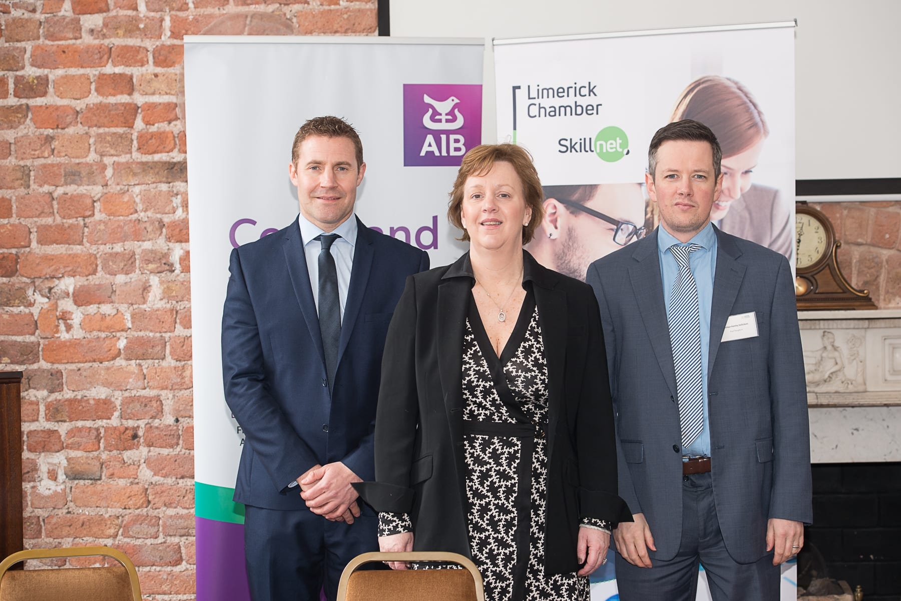 At the Limerick Chamber Skillnet Working Lunchtime Networking with Donal Fitzgibbon was From left to right: Michael Roberts- Executive Relocation, Maria O’Gorman Skelly - Limerick Strand Hotel, Paul Naughton - Melvyn Hanely Solicitors. 
Image by Morning Star Photography 