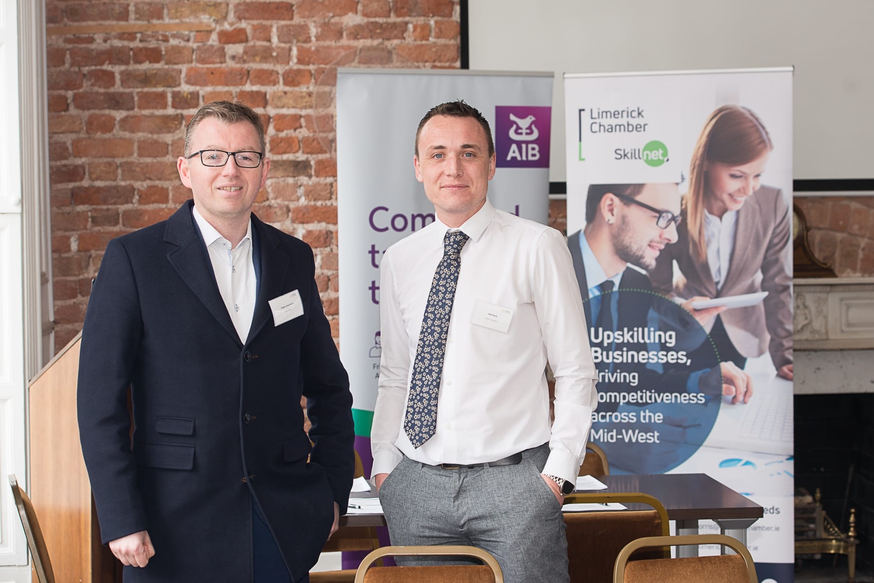 At the Limerick Chamber Skillnet Working Lunchtime Networking with Donal Fitzgibbon was From left to right: Jim Power- Power Insurance, Glenn Graham - AIB. 
Image by Morning Star Photography 