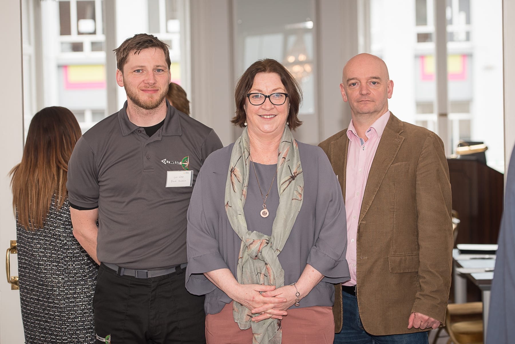 At the Limerick Chamber Skillnet Working Lunchtime Networking with Donal Fitzgibbon was From left to right: Paul Austin - Get West, Teresa Landers- UL,  Fergus Chawke -Employmum
Image by Morning Star Photography 