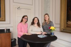 no repro fee: Limerick Chamber member mingle sponsored by AIB held in the chamber offices on 27th April 2023. From left to right: Clodagh Duggan - UPMC Sports Medical, Clodagh Guerin and Clodagh Ryan both from jumpAgrade