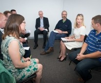 Edwina Gore, Communications Manager, telling members about profiling opportunities