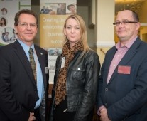 from left to right: Glenn Pearson - Get Me There, Elaine Ryan - Eline Ryan and Associates Ltd., Brian O\'Neill - Rowan Tree Cafe Bar