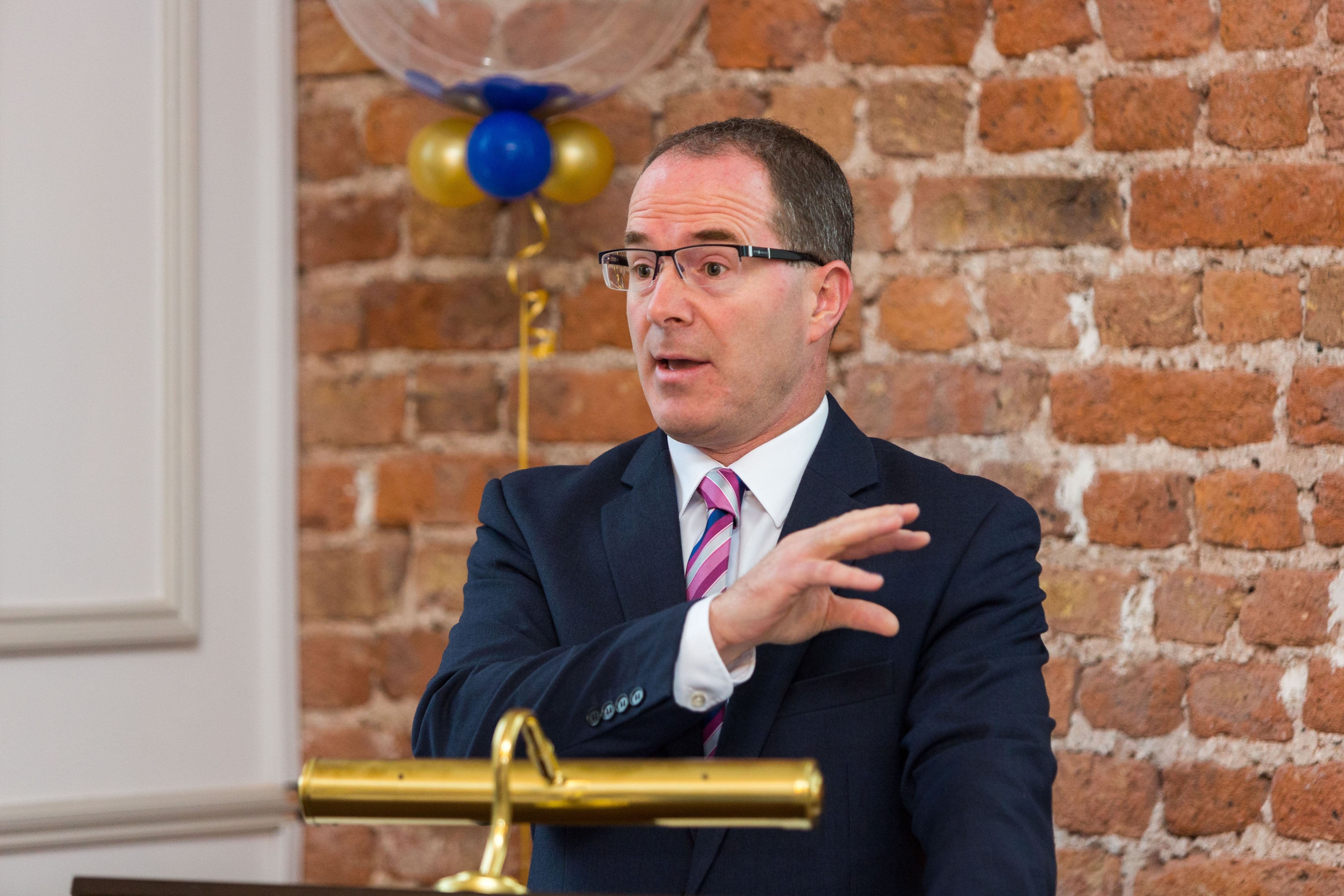 Limerick Chamber New Members BreakfastGordon Kearney, Rooneys Auctioneers speaking at the New Members Breakfast at the Limerick Chamber offices.Photo: Oisin McHugh True Media