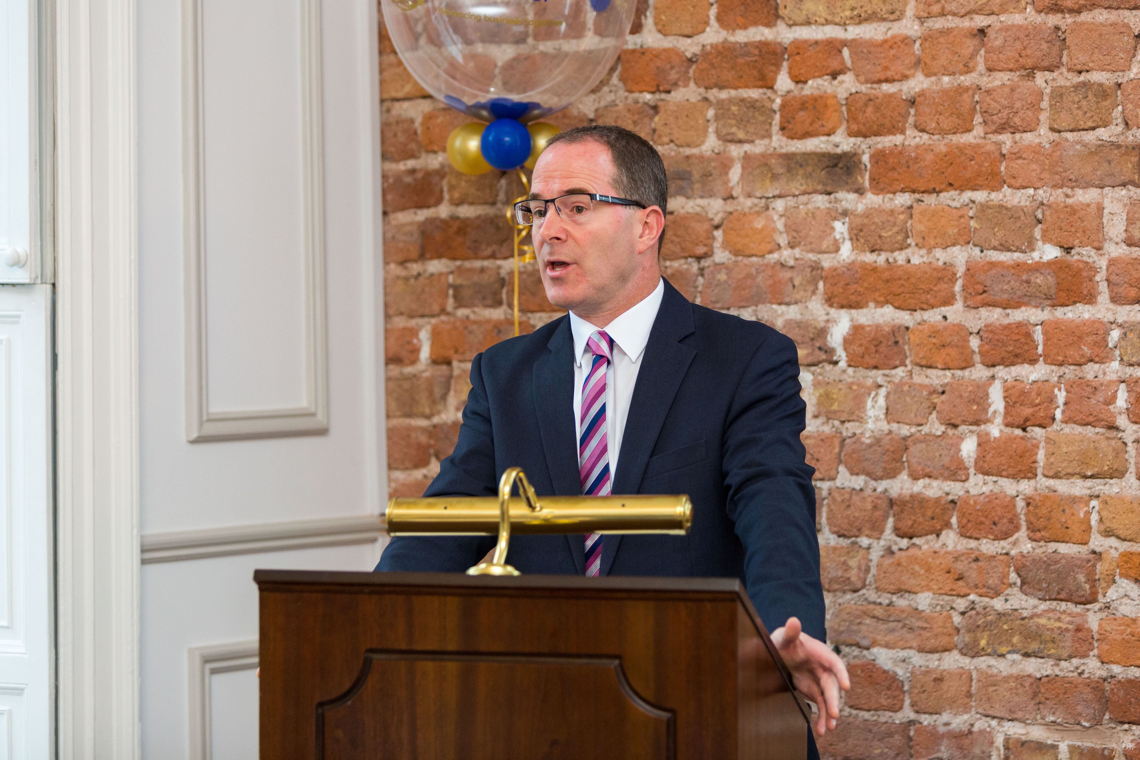 Limerick Chamber New Members BreakfastGordon Kearney, Rooneys Auctioneers speaking at the New Members Breakfast at the Limerick Chamber offices.Photo: Oisin McHugh True Media