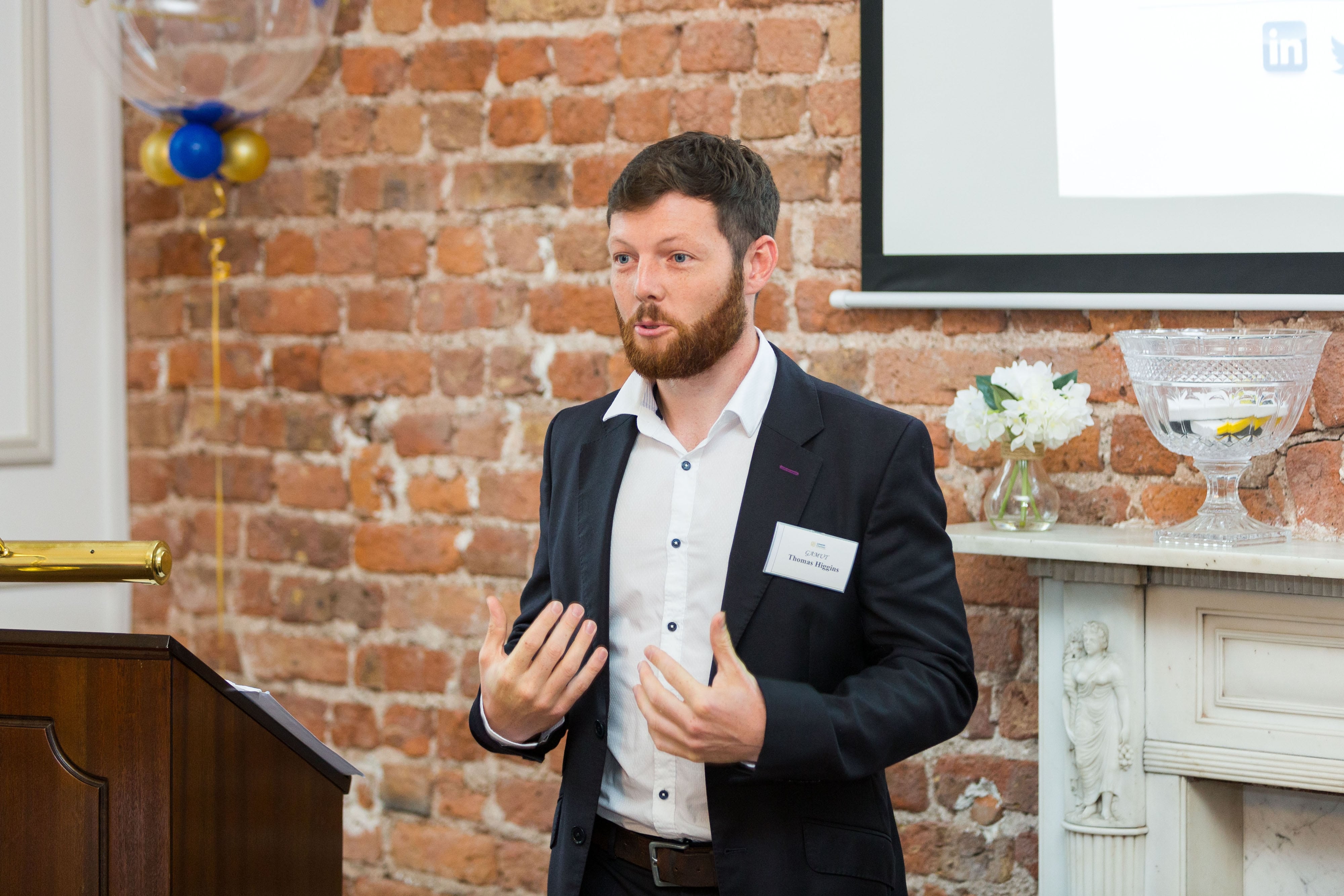 Limerick Chamber New Members BreakfastThomas Higgins, GAMUT speaking at the New Members Breakfast at the Limerick Chamber offices.Photo: Oisin McHugh True Media