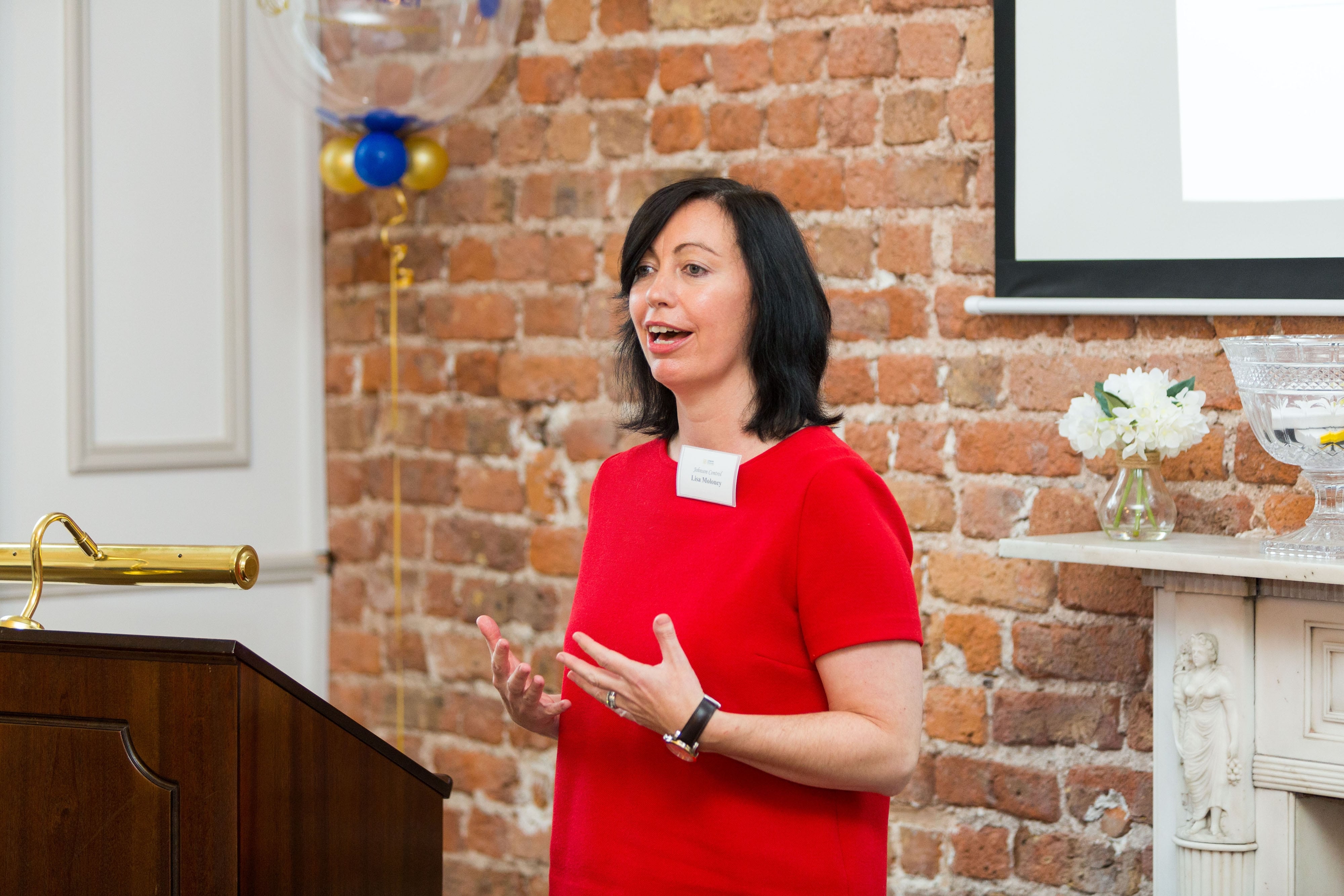 Limerick Chamber New Members BreakfastLisa Maloney, Johnson Controls speaking at the New Members Breakfast at the Limerick Chamber offices.Photo: Oisin McHugh True Media