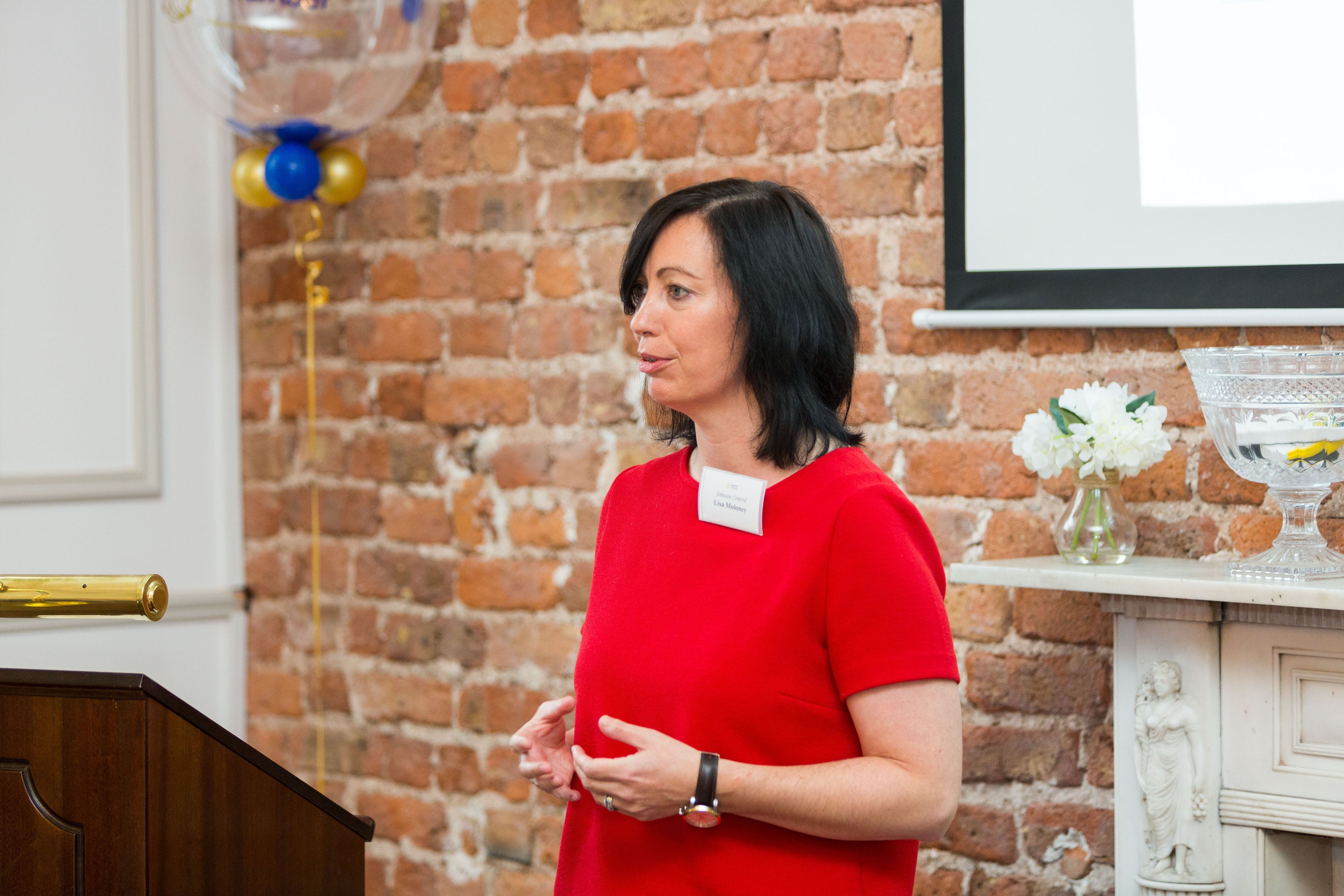 Limerick Chamber New Members BreakfastLisa Maloney, Johnson Controls speaking at the New Members Breakfast at the Limerick Chamber offices.Photo: Oisin McHugh True Media