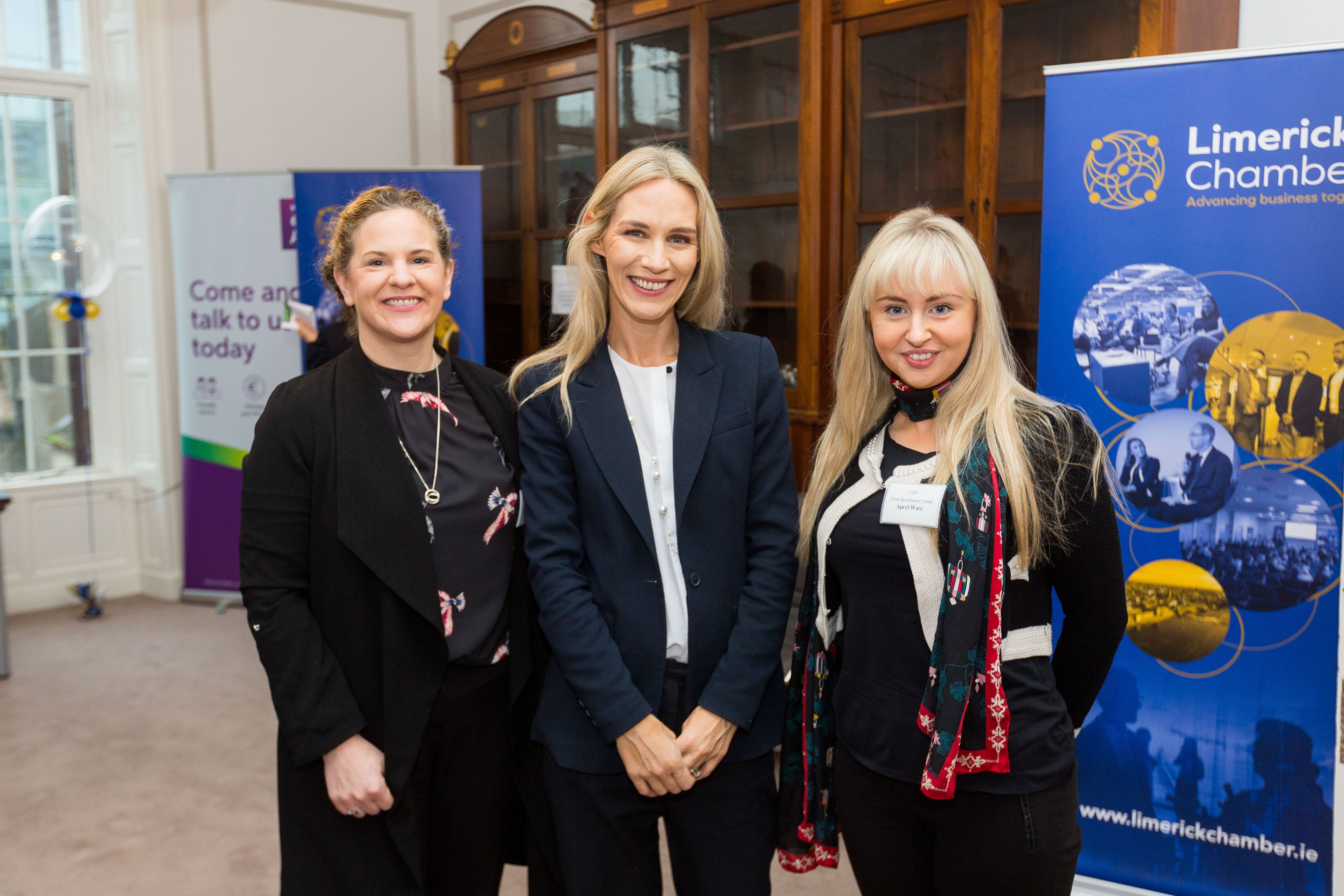 Limerick Chamber New Members Breakfast

Jean Ward, Azon Recruitment Group, Dee Ryan, CEO Limerick Chamber and Apryl Ware, Azon Recruitment Group at the New Members Breakfast at the Limerick Chamber offices.

Photo: Oisin McHugh True Media