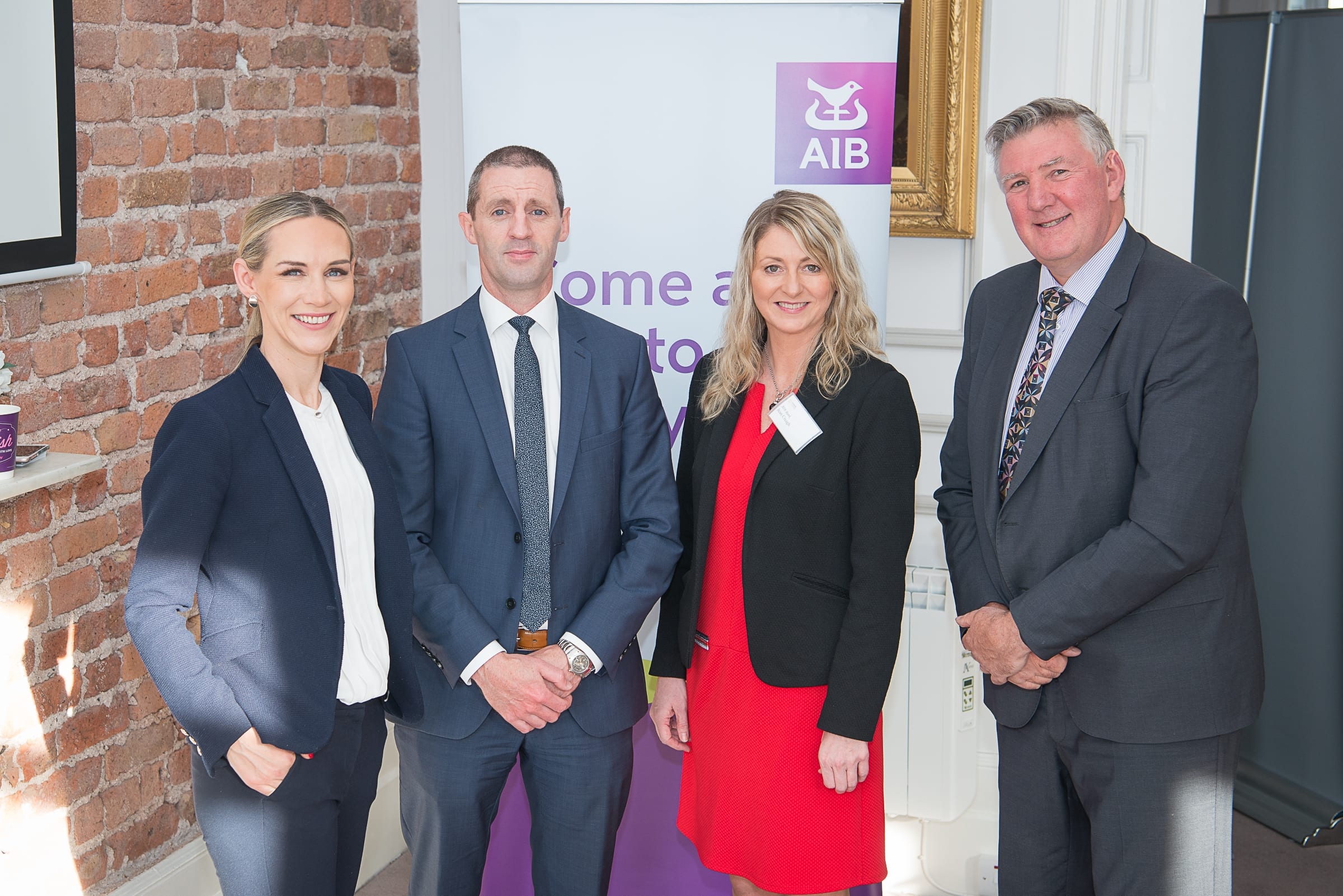 no repro fee- 
From Left to Right:  New Members Breakfast which took place on the 7th June in the Limerick Chamber Boardroom:  Dee Ryan - CEO Limerick Chamber, Kieran Considine - AIB,  Jean Creagh - AIB, Dermot Graham - AIB,
Photo by Morning Star Photography
