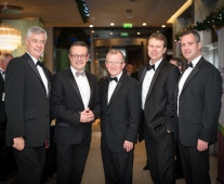 No repro fee- limerick chamber president's dinner 2017 - 17-11-2017, From Left to Right: Dr Philip O'Regan - University of Limerick, Dave Griffin - DELL Ireland, Niall Gibbons - Tourism Ireland, Matthew Thomas - Shannon Group, Dr James Ring - CEO Limerick Chamber. Photo credit Shauna Kennedy