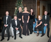 No repro fee- limerick chamber president's dinner 2017 - 17-11-2017, From Left to Right: Joe Doyle Niall O'Shea Anne marie Brophy Lavinia Ryan-Duggan Dr Ui May Tan Kareb Yelverton Michael Dullard all from VHI. Photo credit Shauna Kennedy