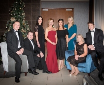 No repro fee- limerick chamber president's dinner 2017 - 17-11-2017, From Left to Right: Kieran Martin, Donal Cantillon, Paulina Wysocka, Maria Kelly, Hilda Dolan, Deirdre Twomey, Liz Horgan, David Wallace all from BOI Photo credit Shauna Kennedy