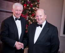 No repro fee- limerick chamber president's dinner 2017 - 17-11-2017, From Left to Right: MC Kingsley Aikins, Michael Noonan.Photo credit Shauna Kennedy