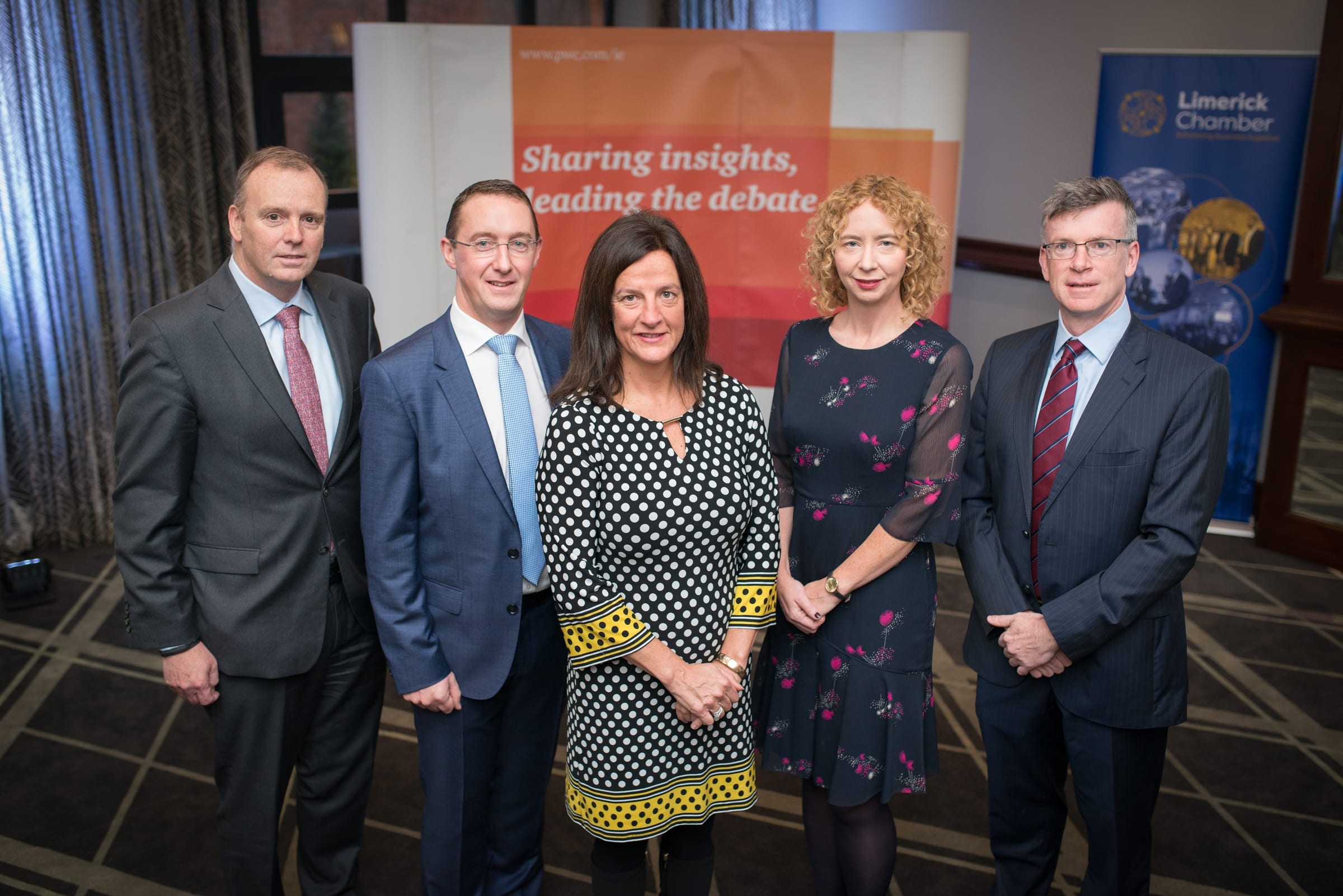 No repro fee- PWC Budget Breakfast- 10-10-2018, From Left to Right: Ken Johnson - PWC, Colm O'Brien - PWC / Speaker, Mary Shire - President Limerick Chamber, Mairead Connolly - PWC / Speaker, Alan Ahern -  Professor Alan Ahearne, Head of Economics, NUIG/Speaker. 
Photo credit Shauna Kennedy