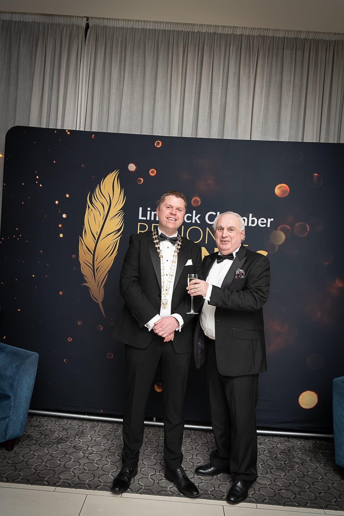 No repro fee-Limerick Chamber President’s Dinner
and Limerick Chamber Regional Business Awards 2019 which was held in the Strand Hotel on Friday 15th November - From Left to Right: Eoin Ryan - President Limerick Chamber, Paddy Mulvilhill. 
Photo credit Shauna Kennedy
