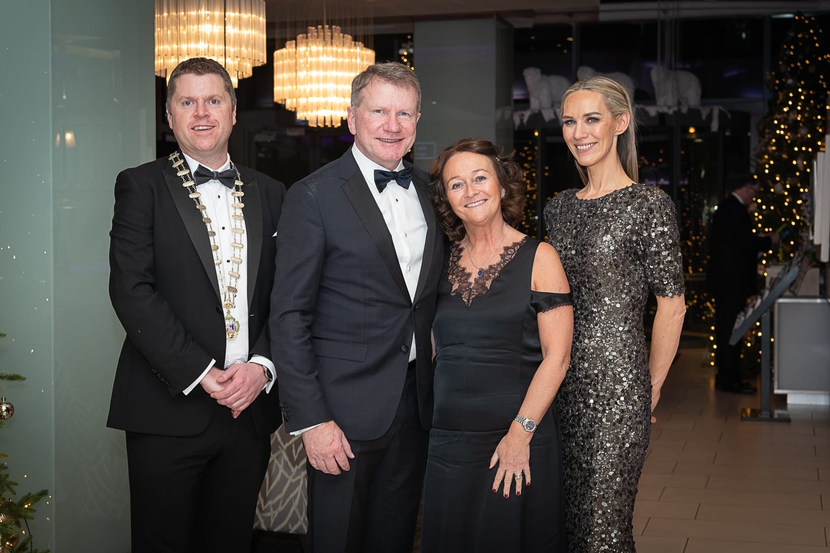 No repro fee-Limerick Chamber President’s Dinner
and Limerick Chamber Regional Business Awards 2019 which was held in the Strand Hotel on Friday 15th November /President Award/  - From Left to Right: Eoin Ryan - President Limerick Chamber, Dr Hugh O’Donnell - WINNER / Ingenium Training and Consultancy, Fionnola O’Donnell, Dee Ryan - CEO Limerick Chamber, 
Photo credit Shauna Kennedy