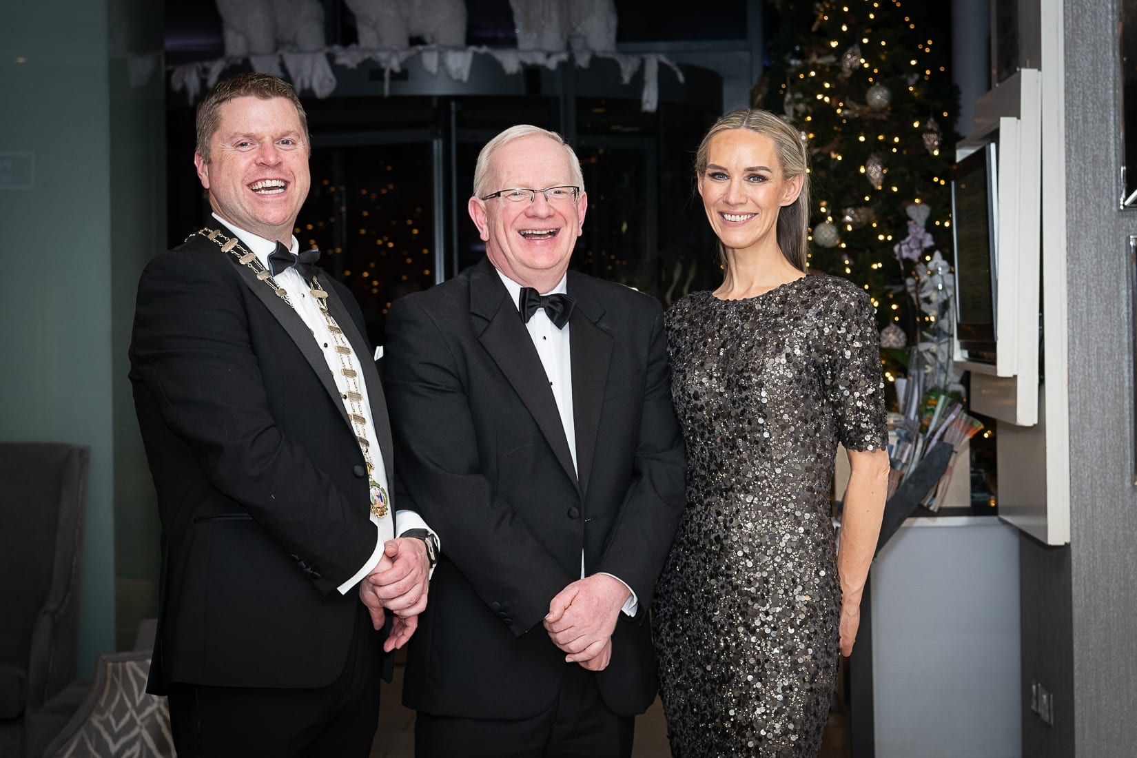 No repro fee-Limerick Chamber President’s Dinner
and Limerick Chamber Regional Business Awards 2019 which was held in the Strand Hotel on Friday 15th November - From Left to Right: Eoin Ryan - President Limerick Chamber, - LIT, Professor Vincent Cunnane- President LIT / Sponsor, Dee Ryan - CEO Limerick Chamber, 
Photo credit Shauna Kennedy