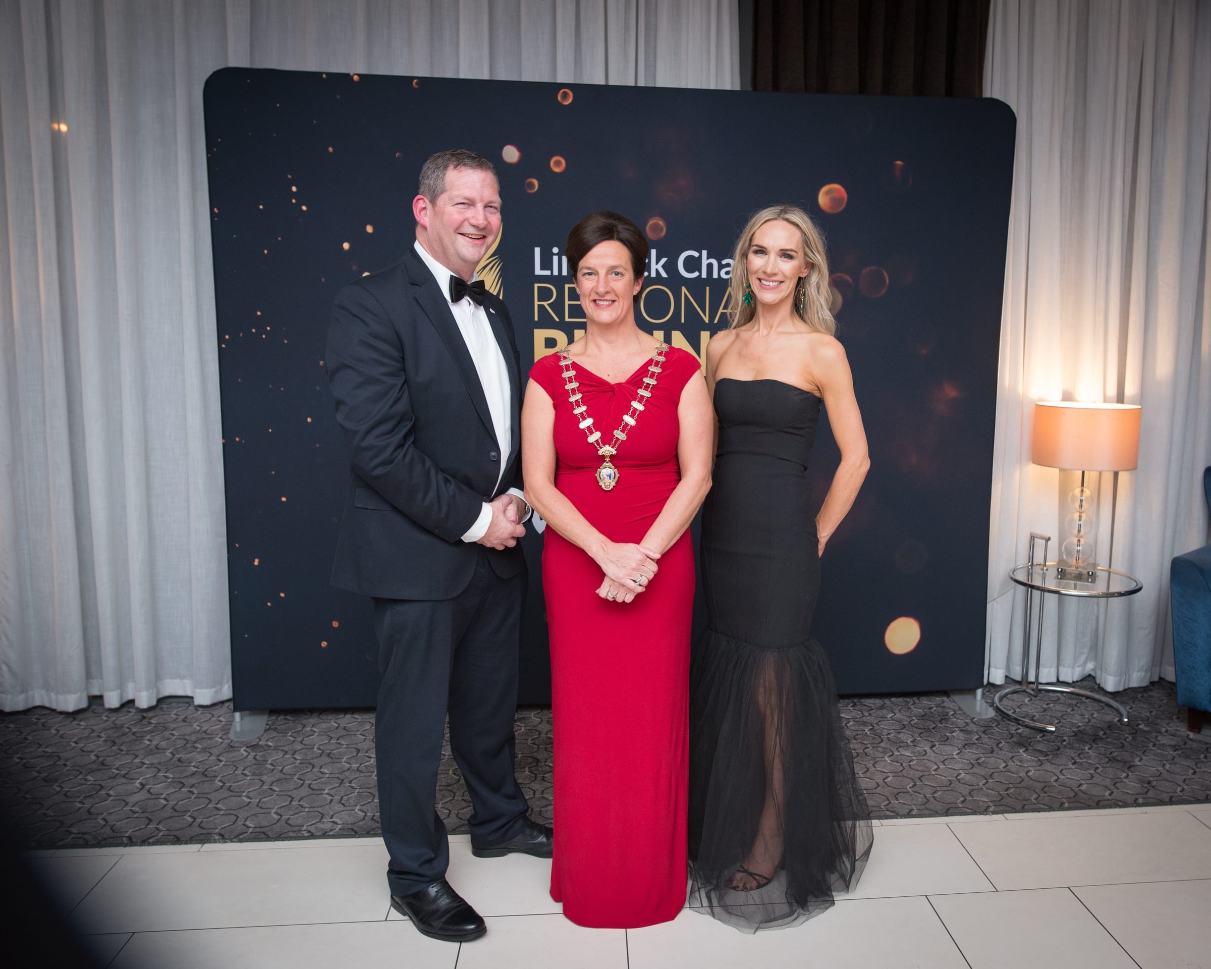 No repro fee- limerick chamber president's dinner- 16-11-2018, From Left to Right:Dr Liam Browne - Vice President LIT, Dr Mary Shire- President Limerick Chamber, Deirdre Ryan - CEO Limerick Chamber. 
Photo credit Shauna Kennedy