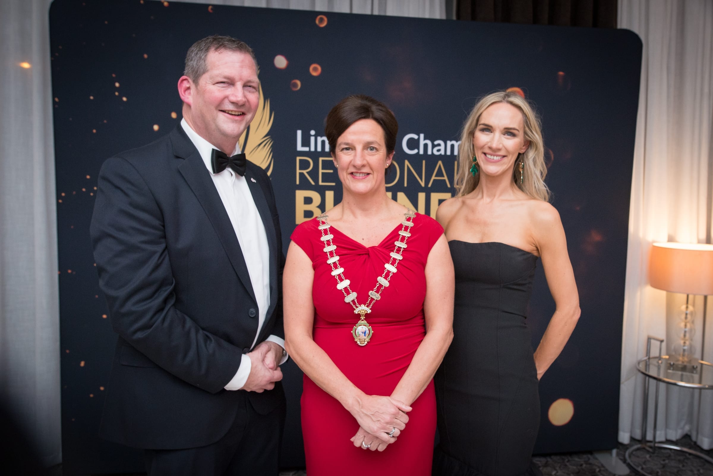 No repro fee- limerick chamber president's dinner- 16-11-2018, From Left to Right:Dr Liam Browne - Vice President LIT, Dr Mary Shire- President Limerick Chamber, Deirdre Ryan - CEO Limerick Chamber. 
Photo credit Shauna Kennedy