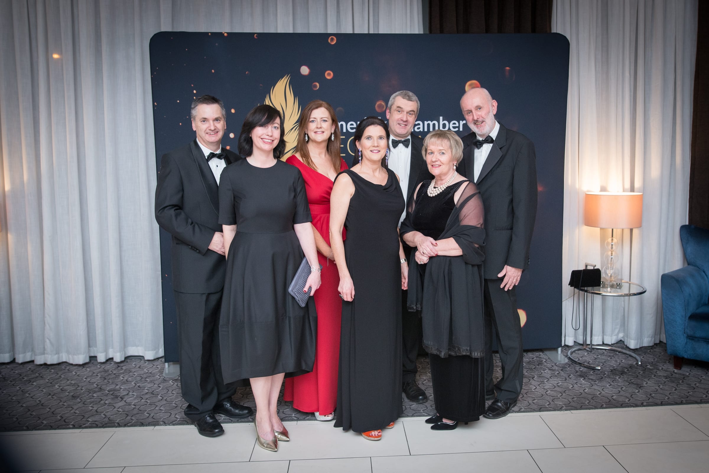 No repro fee- limerick chamber president's dinner- 16-11-2018, From Left to Right: 
Pat and Louisa Lucey - Aspira, Helen Browne - University of Limerick,  Anne Morris - Limerick Chamber Skillnet / sponsor, Fergus O’Farrell, Yvonne Delaney - University of Limerick, Fergal Delaney.
Photo credit Shauna Kennedy