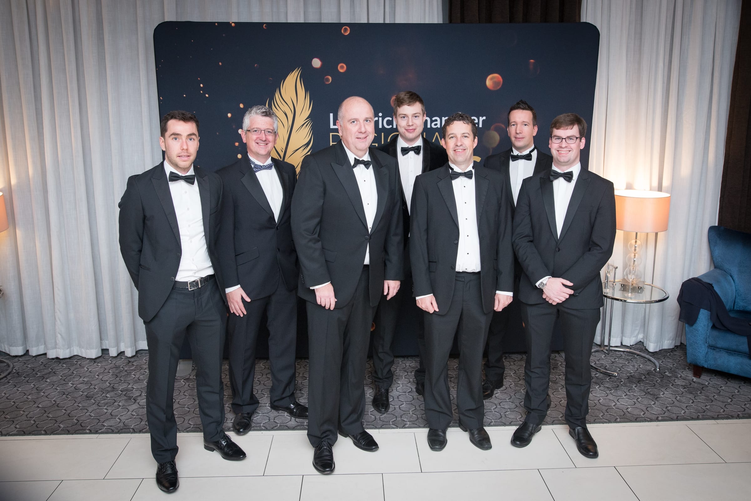 No repro fee- limerick chamber president's dinner- 16-11-2018, From Left to Right: Conor McGrath, Gerard Casey, Cathal Tracey, Anthony O Halloran, Fergal Kenzie,Niall Gleeson, Colin Hogan all from Deloitte/ SponsorPhoto credit Shauna Kennedy