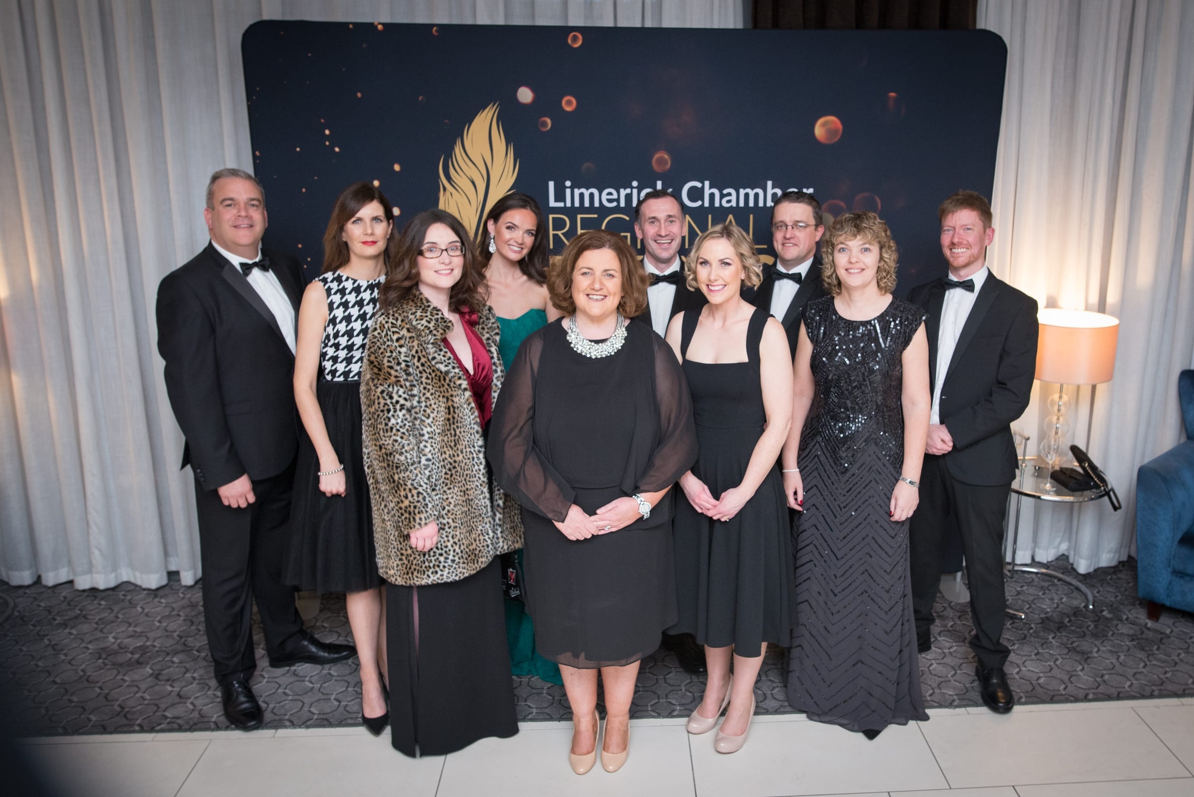 No repro fee- limerick chamber president's dinner- 16-11-2018, From Left to Right: 
Noel Gavin, Gemma Loughnane, Tracy Abercrombie, Roisin Cahill, Catherine Duffy,  Mike Goode, Catherine Dowling, Ed English, Yvonne O'Keffee, Alan Dowling All from Northern Trust / Sponsor
Photo credit Shauna Kennedy