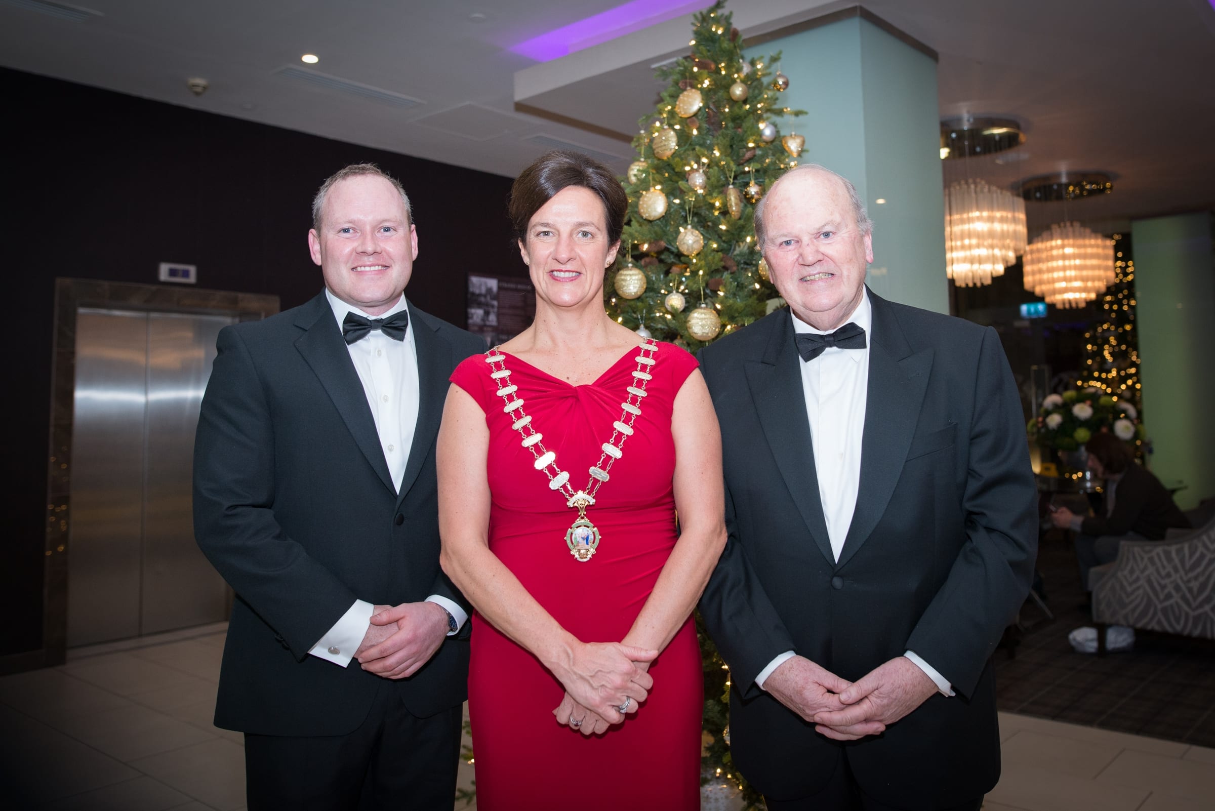 No repro fee- limerick chamber president's dinner- 16-11-2018, From Left to Right: 
Kieran Curran - Anucell, Dr Mary Shire - President Limerick Chamber, Michael Noonan - TD, 
Photo credit Shauna Kennedy