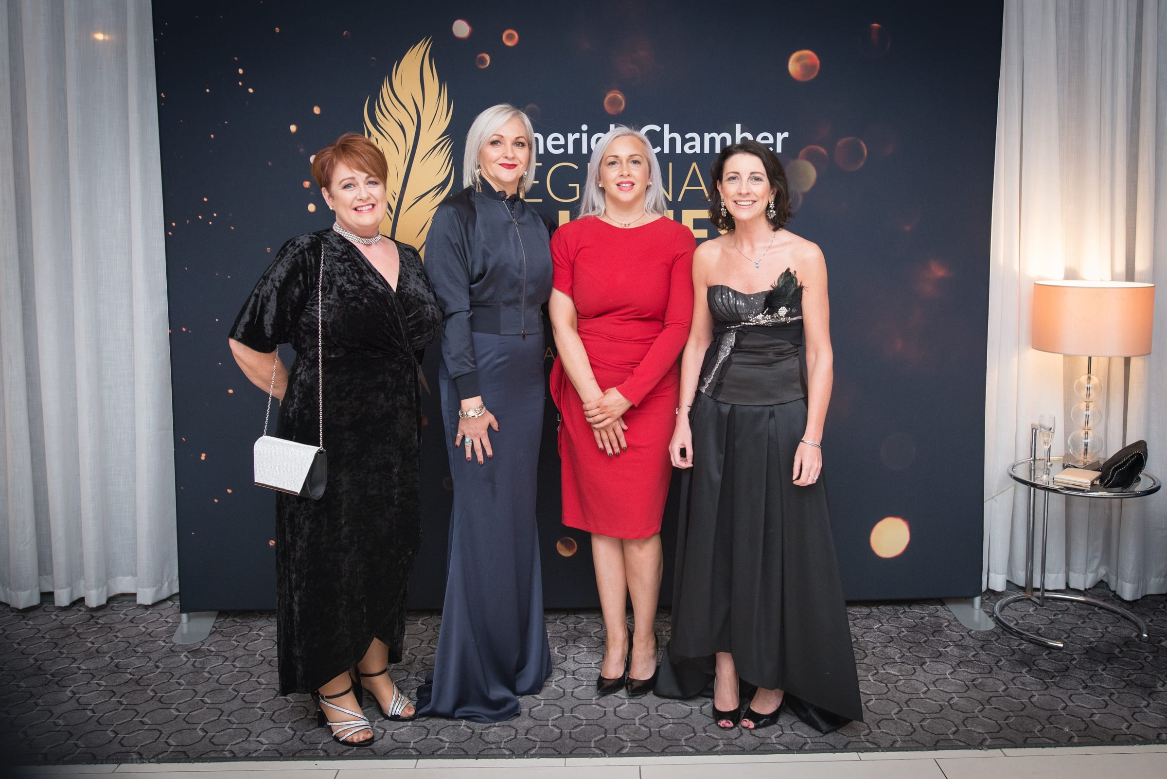 No repro fee- limerick chamber president's dinner- 16-11-2018, From Left to Right: 
Ann Murray, Ann Brannigan - Savoy Hotel, Petrina Hayes - Savoy Hotel,  Ruth Vaughan - Savoy Hotel
Photo credit Shauna Kennedy
