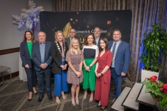 from left to right: Limerick Chamber Regional Business Awards Launch on 223rd June in Castletroy Park Hotel: Front Row: Gillian Barry  - TUS, Andy Clery - EY,  Olivia O’Sullivan - Cathaoirleach, Metropolitan District of Limerick | City Councillor, Shona Keane - AIB, Maria Glesson - HOMS, Gemma White - BDO all key sponsors.Back Row: Vincent Murray - Limerick City and County Council, Noel Gavin - Northern Trust all key sponsors.  Donal Cantillon - President Limerick Chamber.