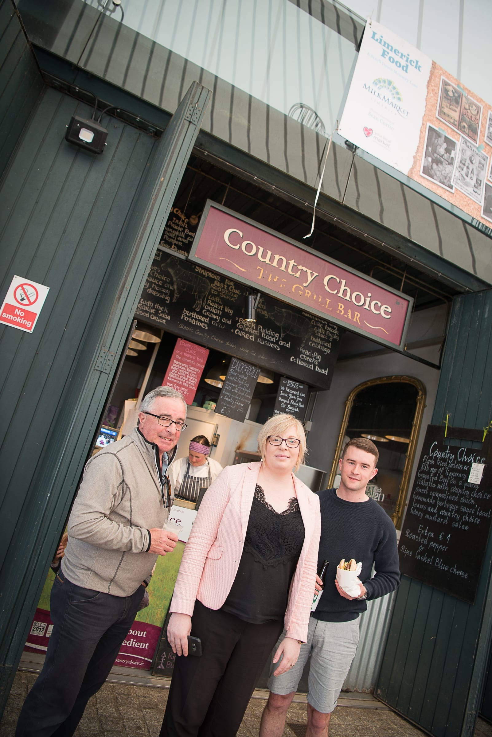 From Left to Right:  Regional Leaders BBQ which took place on the 6th June in the Limerick Milk Market:  Aidan Lyddy - Keanes Jewellers, Katherine Dalton - Limerick and  District Credit Union, Frank Lyddy - Sherry Fitzgerald. 
Photo by Morning Star Photography