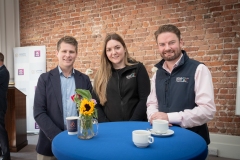 no repro fee: September’s Members Mingle which took place in the Chamber offices.  From Left to Right: Paul McCarthy - Elite Talent Hub Recruitment, Anna Morgan and Warren Higgins - Little Spoons Event Hire.