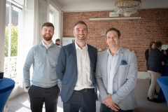 no repro fee: September’s Members Mingle which took place in the Chamber offices.  From Left to Right: Cian McCarthy - Macardy Analytics, Shane Walsh - PTSB, Pat Fitzgerald - Grid Finance.