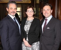Attending the recent Limerick Chamber Bicentennial Spring Business Lunch in the Castletroy Park Hotel were Colm OâBrien, Carambola Kidz, Elaine Ryan, Clarion and David Conway, Eireagle.com.Photograph Liam Burke/Press 22