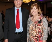Attending the recent Limerick Chamber Bicentennial Spring Business Lunch in the Castletroy Park Hotel were Peter Blair, OBI and Olive Noonan, Bank of Ireland. Photograph Liam Burke/Press 22