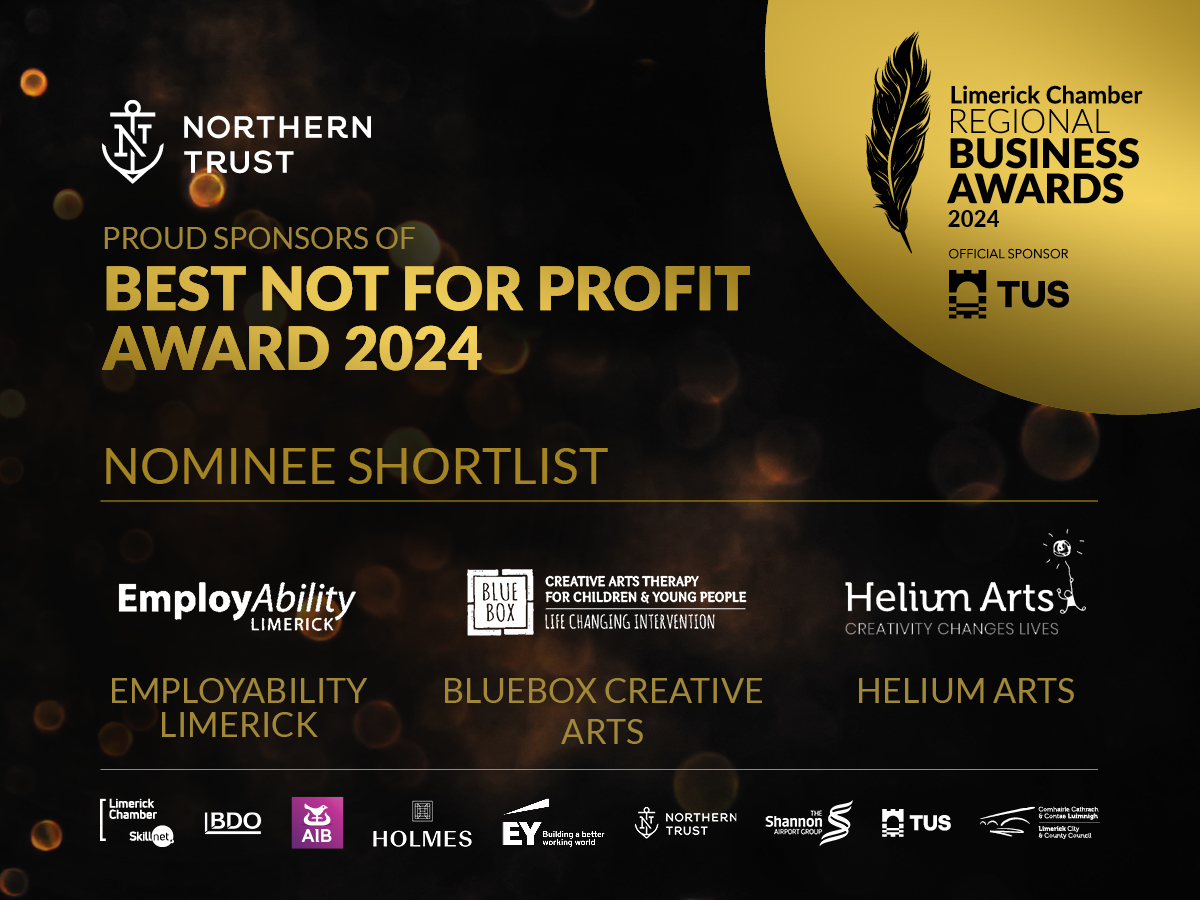 Best Not for Profit Award Sponsored by Northern Trust Limerick Chamber Regional Business Awards and Presidents Dinner 